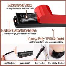 1 Pack Door Seal Strip, Soft Sealing Tape, Windproof Self-Adhesive Soundproof Seal Strip - Multicolor - View 8