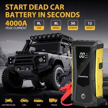 Car Starter - Portable 12V Jump Starter Box, Car Emergency Repair Tool Kit, With USB Interface, LCD Display And LED Light, Three Modes, Suitable As A Birthday Gift For Fathers, Husbands, And Boyfriends, And A Good Choice For Holiday Gifts. - 黃色搭電款 - 查看 9