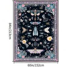 Vintage Butterfly Area Rug For Living Room Gothic Moth Area Rug Non Slip Large Rug For Living Room, Bedroom, Farmhouse, Dining Room, Home Decor Black And Pink, Boho Gothic Living Room Area Decor, 84*60inch,Perfect Choice For Gift ,Stylish And High-Quality Rugs, Perfect For  Decorations And GiftsHome Decor, The Best Choice For Gothic-Style Birthday Gifts - Moth 03 - View 3