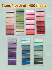 20包，共4000张宠物组合便签纸，渐变马卡龙米莱拉色，可重复使用备忘录，阅读记录标签，索引贴纸 - 15.2*5.5cm - 查看 9