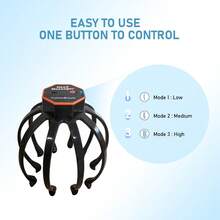 FollowBreak جهاز مساج فروة الرأس كهربائي قابل للشحن محمول، 3 أوضاع اهتزاز، 300 ملي أمبير، 10 عقد تدليك، أداة تدليك شخصية للاستخدام المنزلي والمكتبي - متعدد الألوان - مشاهدة 7