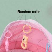 Przenośne, składane łóżeczko turystyczne dla niemowląt, wielofunkcyjny plecak dla mamy z moskitierą, zabawki do spania, miękkie i oddychające łóżeczko turystyczne dla niemowląt, w zestawie materac, prezent dla noworodka - Wielokolorowe - Zobacz 2