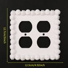 1pc Pink Cream Lace Socket Decor For Sweethearts, Sweet Girl Style Wall Control Panel, Bedroom Wall Lamp Control Panel Decor With Screws, No Power Required