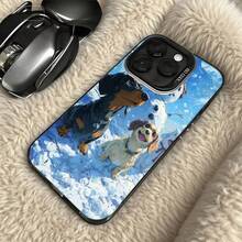 Funda de Teléfono Color Azul Patrón de Perros en la Nieve para iPhone 14 13 12 Pro Max y  Galaxy S23 S22 S21 Opción de Regalo Ideal para Todas las Estaciones - Negro - Ver 5