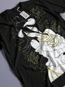 Albedo Overlord Tshirt, Anime Overlord Character, Demon Girl, Succubus, Ainz Ooal Gown, Momonga, Tomb Of Nazarick, Anime Streetw (4) - Black - View 1