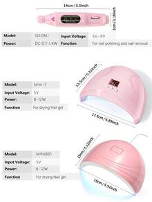 Professional Nail Salon Set, Includes UV/LED Nail Lamp (3 Timer Settings, LCD Display), Gel Curing Machine, Electric Nail Drill, Nail Files, Home & Salon Manicure Tool Kit