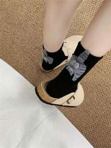1/5 Pairs Comfortable Funny  Cat Ball Pom Pom Mid-Calf Socks, Suitable For All Seasons, Fall - Nhiều màu - Xem 5