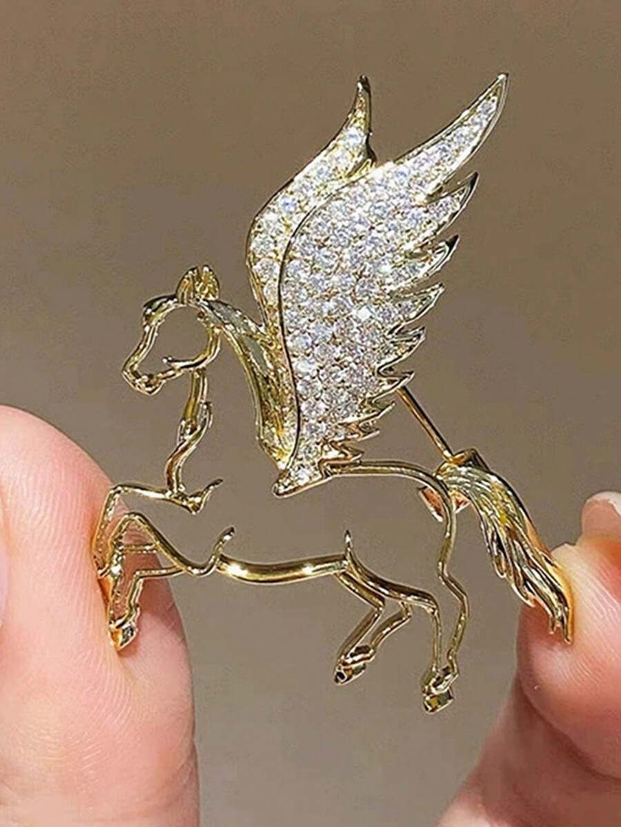 New Luxury Women's Brooch, High-End Vintage Rhinestone Horse Brooch Set, Fashion Accessory - Multicolor - View 1