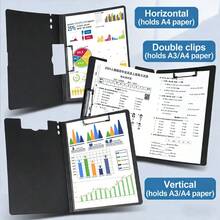 1pc File Folder, A3/A4 Hard Board Folder, Data Folder, File Folder, Multiple Color Options, Foamed PP Material, Single Folder, Double Folder, Strong Clamping Force, Upgraded And Thickened, Matte Texture, Baked Paint Metal Folder, Hand Writing Board - Multicolor - View 4