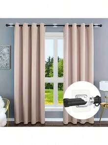 8-Pack No-Drill Self-Adhesive Curtain Rod Holders Nail-Free Adjustable Curtain Rod Hooks Bathroom Kitchen Hotel Curtain Hooks Home Decoration - 黏性支架夾 - 8 個 - 查看 5