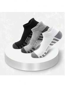 24 Pairs Men's Ankle Socks, High Quality Low-Cut Round Neck Breathable Mesh Casual Boat Socks