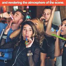 10pcs-Party Blower, Colored Noise Generator, Squawkers Tassel Noise Generator For Party Playing, Birthday Noise Generator, Birthday Horn Blowing Party Whistle, Suitable For Graduation Ceremonies, Party Events, Christmas, Easter And Other Parties,Christmas - Multicolor - View 4