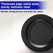 1个哑光黑色不锈钢厨房水槽滤网，宽边水槽排水过滤器，可选尺寸：5.3厘米/2.08英寸、7厘米/2.87英寸、9厘米/3.54英寸、11.5厘米/4.52英寸，适用于厨房水槽 - 彩色 - 查看 6