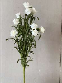 1 pieza/3 piezas Flores de rosa artificiales, decoración del hogar, regalo para el Día de San Valentín, cumpleaños, graduación - Blanco - Ver 6