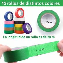 TendenciaMasking Tape Cinta De Colores Adhesiva 20mm X 20m 12 PaqueteCalidad premium - Llamativo - Ver 3