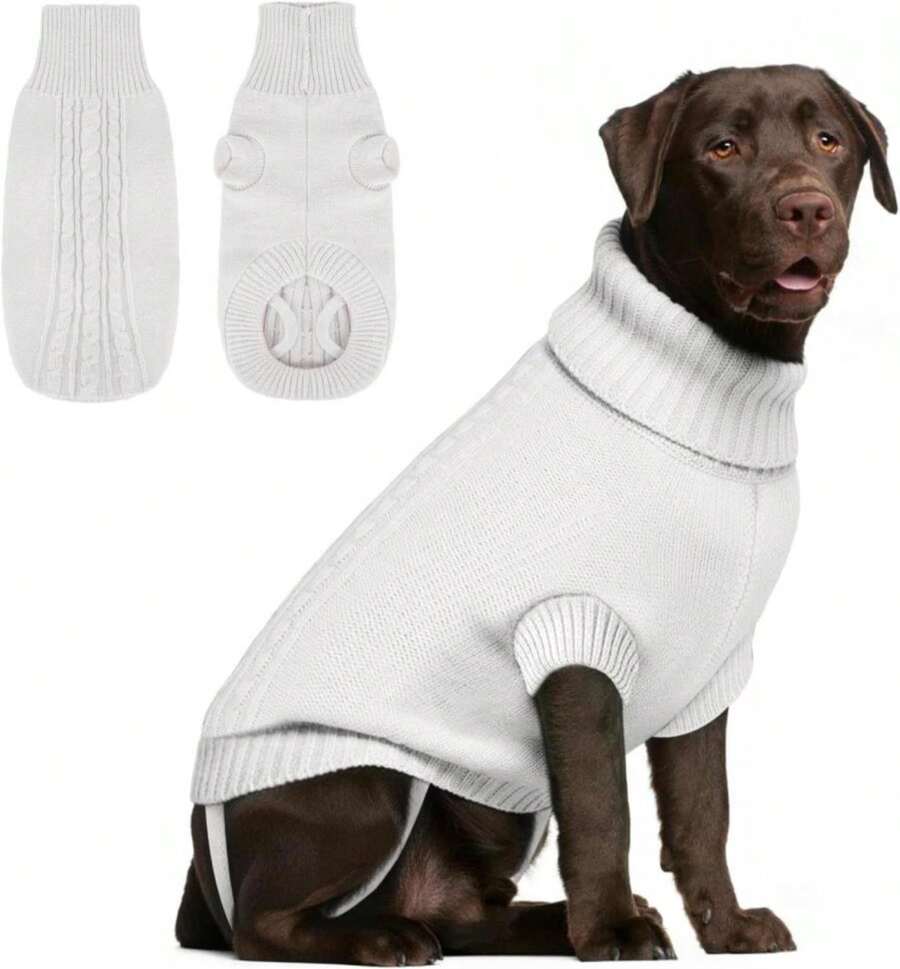 Marnonsis Dog Sweaters For Small Medium Large Dogs Girl, Hot Warm Fleece Dog Clothes, Ultra Soft Turtleneck Pullover Sweater For Male, Female Small Medium Doggie - Màu H - Xem 1