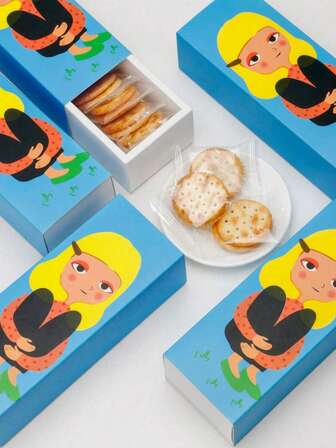 5 pièces Boîtes à pâtisserie mini, boîtes d'emballage alimentaire pour biscuits, bonbons, macarons, gâteaux de lune, convient pour les mariages, les fêtes, les collations