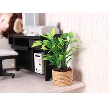 Artificial Mini Green Plant Decor, Mini Potted Plant, Mini Model, Dollhouse Accessories, Miniature Model, Decorative Dollhouse Arrangement, Miniature Scene, Essential For Handmade Enthusiasts And Model Players - Suitable For: Holiday Decoration - Christmas/Halloween/Easter - Applicable To: Office Desk, Home Living Room, Study Window Sill, Front Desk Display - Green - View 4