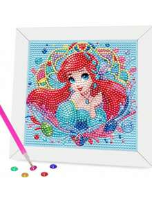 Disney Embroidery Diamond Painting Kit, Includes Tools, Handmade DIY Relaxing Art Decor Gift, Suitable For Valentine's Day, Thanksgiving Gift (The Picture Shows The Finished Product, You Need To Make It Yourself After Purchase) (The Set Includes Canvas, Diamonds, Tool Kit And White Plastic Frame) - Multicolor - View 7