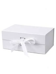 1pc White Foldable Gift Box, Gift Packaging Box, Universal Gift Box For Family And Friends, Holiday Gifts - White - View 1