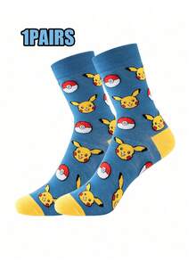 Pokemon 1/3/5 Pairs Cute Cartoon Print Breathable Soft Short Socks, Reinforced Heel And Toe For Durability, Unisex For All Seasons - Multicolor - View 6
