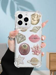 1PC Funda transparente con diseño de labios, diamantes y planetas, estilo glamoroso y minimalista, protección contra caídas, ideal para mujeres y amantes de la moda, regalo perfecto para ocasiones especiales : funda transparente resistente a golpes, compatible con Apple Phone17/16/15/14/13/12/11/XS/XR/X/PLUS/PRO/PROMAX, agarre cómodo, regalo ideal para amigos, novia, novio, familia - transparente - Ver 4