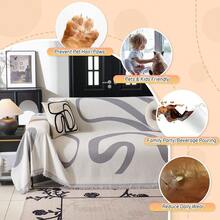 HOME Funda de sof bohemia, sper suave, para sof de 2 a 3 cojines, moderna funda de sof jacquard gris, funda de futn para sof seccional, 71 x 118 pulgadas, curva gris - 71x118Curvagris - Ver 4