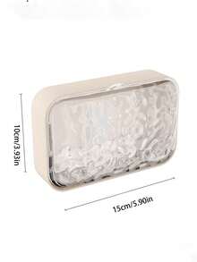 1个双层塑料皂碟，冰川图案设计，壁挂式浴室收纳盒，适用于放置肥皂、沐浴露和其他浴室用品 - 彩色 - 查看 7