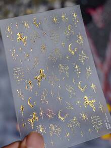 1pc Chinese New Year Horse Dream Horse Nail Art Sticker, Essential For Nail Artists, 3D Embossed Glow-In-The-Dark Craft, Dreamy Starry Horse Nail Decor Design, Nail Art Supplies, Self-Adhesive Nail Sticker Decoration, Reusable DIY Nail Sticker, Gift For Women, Nail Art Supplies, Exquisite Accessory Gift