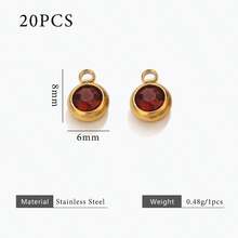 20pcs 304 Stainless Steel 18K Gold-Plated Multicoloured Rhinestone Mini Pendant DIY Charm Jewellery Earrings Necklace Making Pendant Suitable For Women's Everyday Wear Handmade Accessories - Pendant - View 28