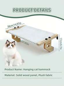 1pc Cat Window Perch, Adjustable Cat Window Sill Bed, Suitable For Windows, Bedside, Drawers And Cabinets - Multicolor - View 7