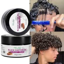 MELAO Black Castor Oil Curling Cream For Natural Hair | Defining Cream For Curls, Coils & Waves | Moisturizing Styling Cream With Shea Butter & Jamaican Castor Oil | Frizz Control, Hydration, Soft Hold For Women & Men​