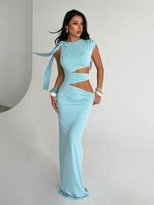 Elegant Sexy Hollow-Out Asymmetric/Asymmetrical Formal Evening Dress