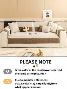 1pc Chenille Dual-Tone Minimalist Sofa Cushion, Premium Texture Non-Slip Sofa Backrest, Pet-Friendly Sofa Protector, 1/2/3/4/5-Seater And Combination Sofa, All-Season Use, Machine Washable Sofa Cover, Elegant Daily, Enhance Home Happiness - Coffee Brown - View 11