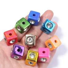 10-200 Stück 8-14mm Strass Perlen - Bonbonfarben Acryl Handgemachte Perlen, geeignet für DIY Schmuckherstellung, Armbänder, Halsketten, Schuhe & Taschencharms - Funkelnde Diamant Dekor Perlen, Abstandsperlen, kreatives Design, glatte Oberfläche, Handwerks-Zubehör - Mischen Sie die Farben nach dem Zufallsprinzip - Übersicht 8