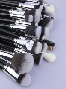 40支黑色手柄化妆刷套装，全套尼龙柔软毛绒超大粉底刷，高品质眼影刷，扇形刷，专业美容工具。 - 彩色 - 查看 9