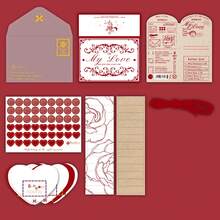 1 Set Mini Love Letter DIY Materials, "I Love You 52 Times" Series, Fragrant Paper Handwritten Scrapbooking Supplies - Multicolor - View 12