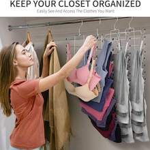 1个装背心衣架，文胸收纳架，节省空间悬挂式运动文胸内衣架，衣橱整理收纳神器，大学公寓必备，银色