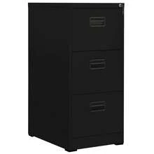 vidaXL Classeur Noir 46x62x102,5 cm Acier - Noir - Voir 1