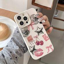 Antique Cherry Heart Pattern Phone Case For IPhone 15, Compatible With IPhone 11 12 13 14 16 Series, Cute And Elegant Protection - 古董白 - 查看 6