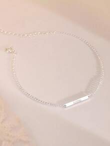 1pc Customized Minimalist Cuban Link Bracelet, Personalized Name Plate Bracelet, Minimalist Personalized Bracelet, Engraved Plate Bracelet, Date Engraved Bracelet, Unisex Bracelet, Customized Gift, Gift For Her/Him, Valentine's Day Gift, Mother's Day Gift, Father's Day Gift - Multicolor - View 8