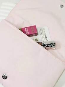 Christian Dior Túi đựng mỹ phẩm nắp gập màu hồng chần bông, túi mini xách tay, túi trang điểm nắp gập màu hồng, nhỏ gọn và tiện dụng, túi trang điểm du lịch, ví cầm tay chần bông. - Hồng - Xem 4