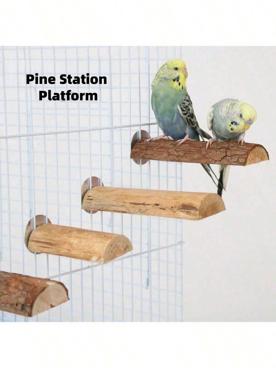 Parrot Toy Pet Supplies Bird Cage Branch Toy Swing Natural Wood Perch Stand For Bird Training And Entertainment