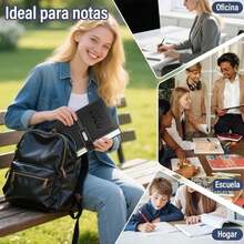 GALASALA Agenda 2026, Planificador Diario, Semanal y Mensual, Libreta A5 con Cierre Magnético, Libreta de Notas con Notas Adhesivas de Colores, Planner Adecuada para Escuela y Oficina(Negro) - negro - Ver 6