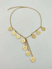 1 chiếc dây chuyền mặt dây chuyền hình đồng xu Ottoman Thổ Nhĩ Kỳ cỡ nhỏ dành cho nữ, thích hợp cho đám cưới, tiệc tùng, lễ hội, liên hoan, trang sức đeo hàng ngày, quà tặng ngày lễ. - Vòng cổ 1 - Xem 8