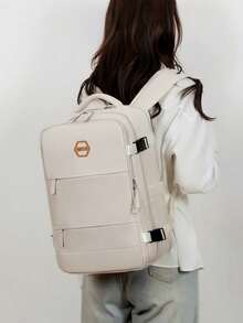 Fashionable Backpack, Business Casual Laptop Backpack, Travel Bag, Multi-Compartment, Large Capacity, Outdoor Lightweight, Anti-Theft, Minimalist, Student Bookbag - Multicolor - View 4