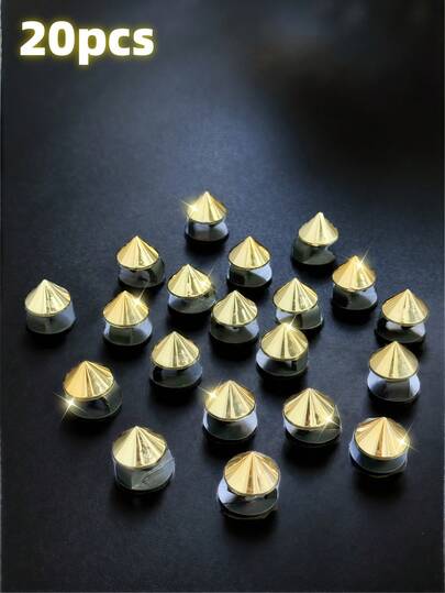 20 piezas de remaches de metal dorado para zapatos, decoraciones desmontables de bricolaje para zapatos, adecuadas para hombres y mujeres, uso casual, de commuting, zuecos, deportes, personalización de atuendos, accesorios para zapatos