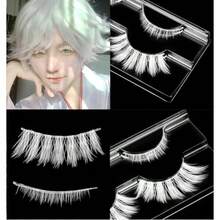 White Lashes White Eyelashes For Christmas And Anime Events Fluffy Manga Style False Eyelashes With Invisible Band Japanese Style Makeup Accessories For Party And Photo Shoots - 白色 - 查看 5