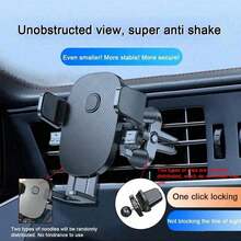1pc Car Dashboard Phone Holder, New Suction Cup Style, Compact & Convenient, Gravity Stable Dashboard Navigation Holder - Air Outlet - View 13