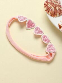 3个/套心形婴儿发带，超级可爱，轻盈透气，四季皆宜，绝佳情人节礼物